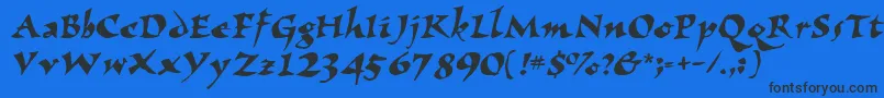 Wizzard-fontti – mustat fontit sinisellä taustalla