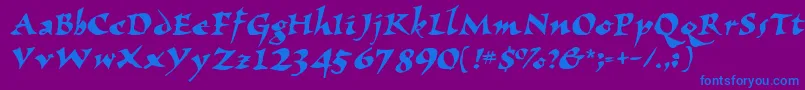 Wizzard Font – Blue Fonts on Purple Background