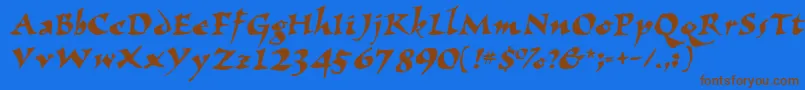 Wizzard Font – Brown Fonts on Blue Background