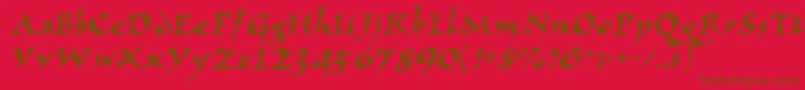 Wizzard Font – Brown Fonts on Red Background
