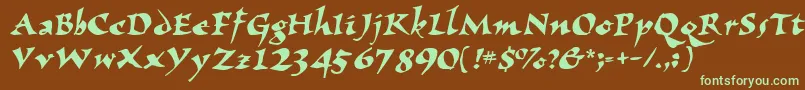 Wizzard Font – Green Fonts on Brown Background