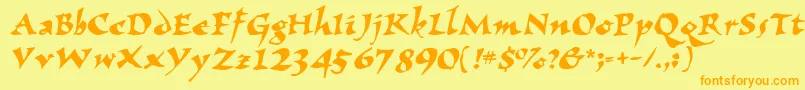 Wizzard Font – Orange Fonts on Yellow Background