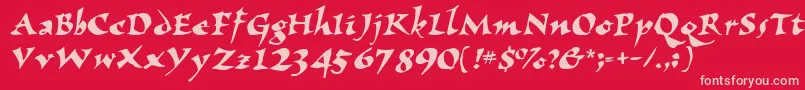 Wizzard Font – Pink Fonts on Red Background