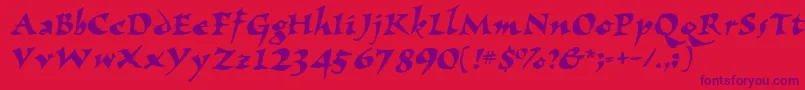 Wizzard Font – Purple Fonts on Red Background