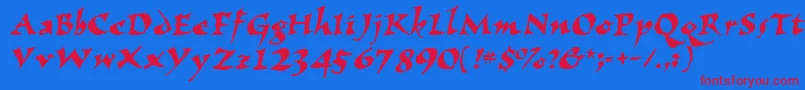 Wizzard Font – Red Fonts on Blue Background