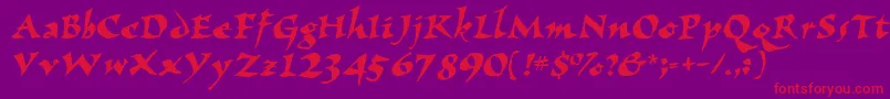 Wizzard Font – Red Fonts on Purple Background
