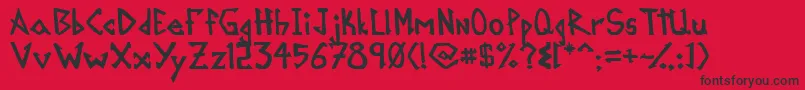 Mikroprepeia Font – Black Fonts on Red Background