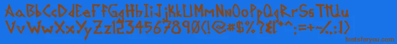 Mikroprepeia Font – Brown Fonts on Blue Background