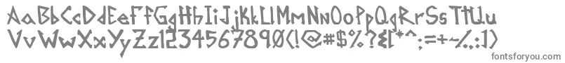 Mikroprepeia-fontti – harmaat kirjasimet valkoisella taustalla