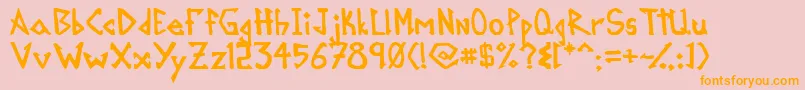 Mikroprepeia Font – Orange Fonts on Pink Background