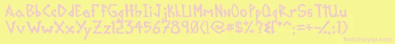 Mikroprepeia Font – Pink Fonts on Yellow Background