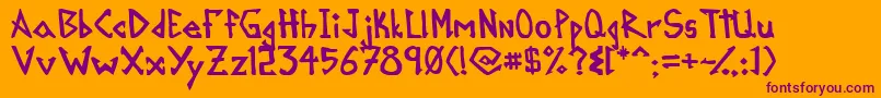 Mikroprepeia Font – Purple Fonts on Orange Background