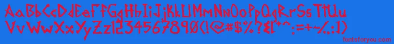 Шрифт Mikroprepeia – красные шрифты на синем фоне