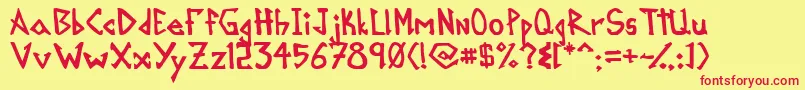 Mikroprepeia Font – Red Fonts on Yellow Background
