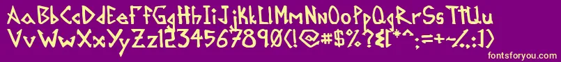 Mikroprepeia Font – Yellow Fonts on Purple Background