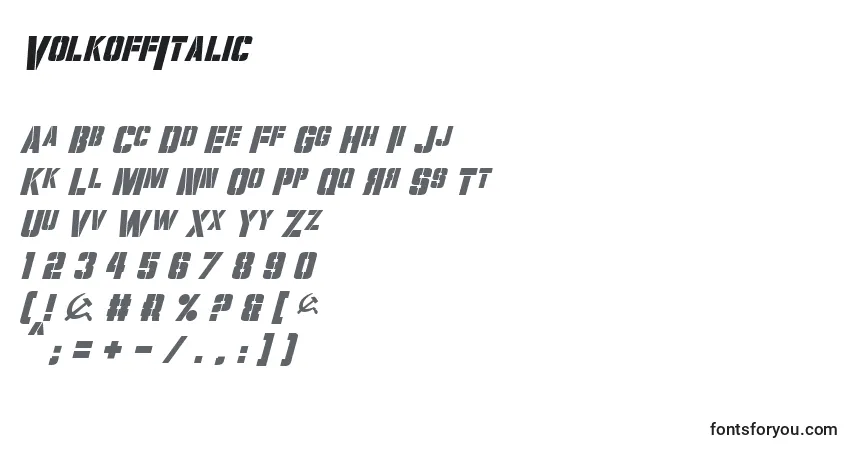 Fuente VolkoffItalic - alfabeto, números, caracteres especiales