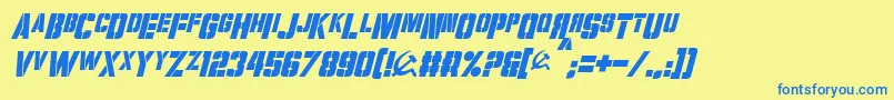 VolkoffItalic Font – Blue Fonts on Yellow Background