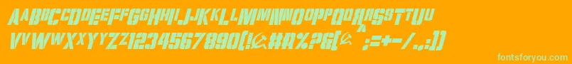 VolkoffItalic Font – Green Fonts on Orange Background