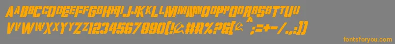 VolkoffItalic-fontti – oranssit fontit harmaalla taustalla