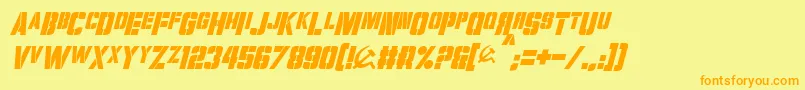 VolkoffItalic Font – Orange Fonts on Yellow Background