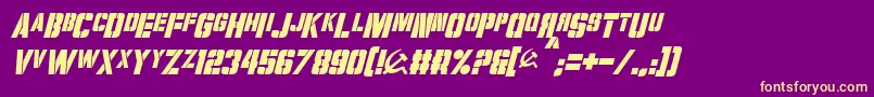 Fonte VolkoffItalic – fontes amarelas em um fundo roxo