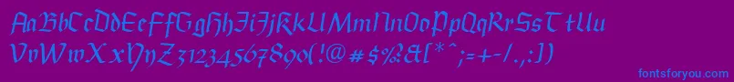 Шрифт BuckinghamfrakturLtRegular – синие шрифты на фиолетовом фоне