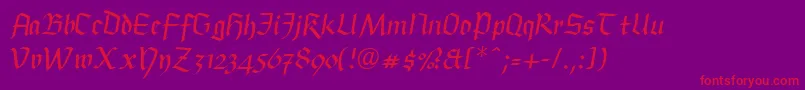 BuckinghamfrakturLtRegular Font – Red Fonts on Purple Background