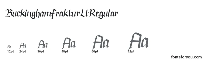 Размеры шрифта BuckinghamfrakturLtRegular
