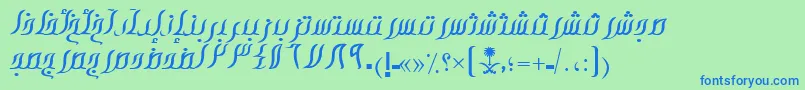 フォントAymOpohorSUNormal. – 青い文字は緑の背景です。