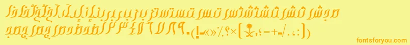 AymOpohorSUNormal. Font – Orange Fonts on Yellow Background