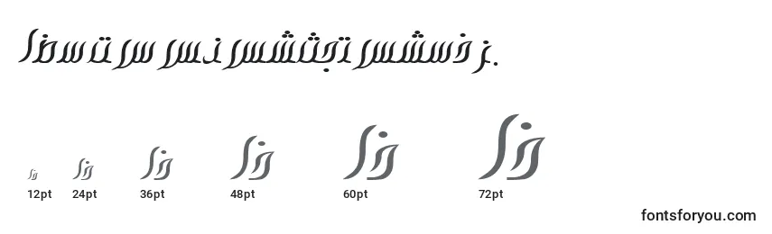 Размеры шрифта AymOpohorSUNormal.