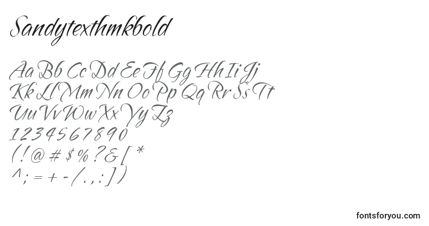 Czcionka Sandytexthmkbold – alfabet, cyfry, specjalne znaki