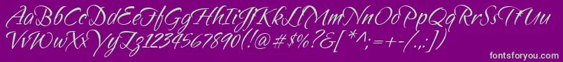 Sandytexthmkbold Font – Green Fonts on Purple Background