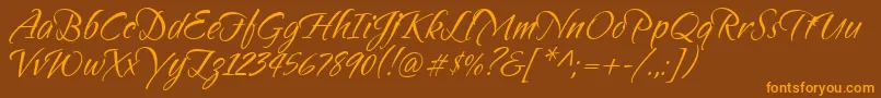 Sandytexthmkbold Font – Orange Fonts on Brown Background