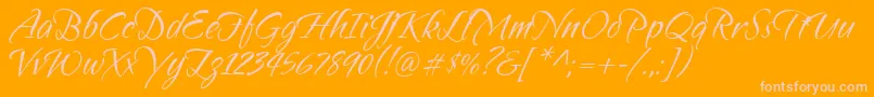 Sandytexthmkbold Font – Pink Fonts on Orange Background