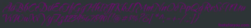 Шрифт Sandytexthmkbold – фиолетовые шрифты на чёрном фоне