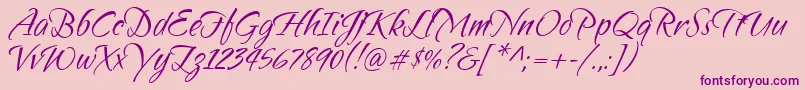 Sandytexthmkbold-Schriftart – Violette Schriften auf rosa Hintergrund