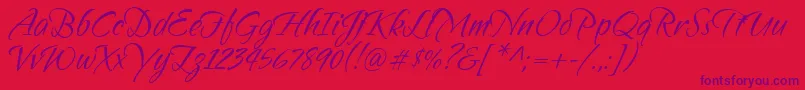 Fonte Sandytexthmkbold – fontes roxas em um fundo vermelho