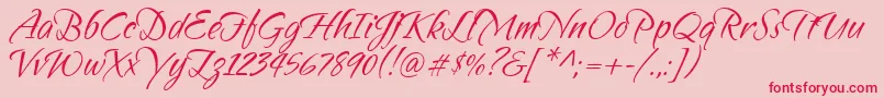 Fonte Sandytexthmkbold – fontes vermelhas em um fundo rosa