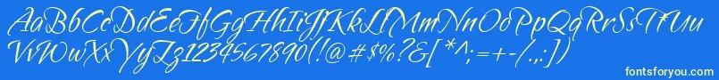 Шрифт Sandytexthmkbold – жёлтые шрифты на синем фоне