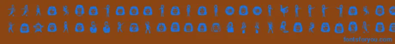 フォントSlche – 茶色の背景に青い文字