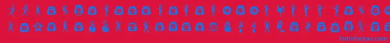 Slche Font – Blue Fonts on Red Background