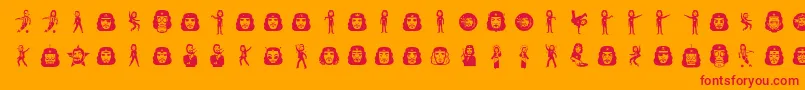 Slche Font – Red Fonts on Orange Background