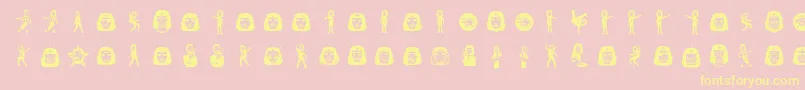 Slche-Schriftart – Gelbe Schriften auf rosa Hintergrund