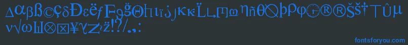 Symbolnerve Font – Blue Fonts on Black Background