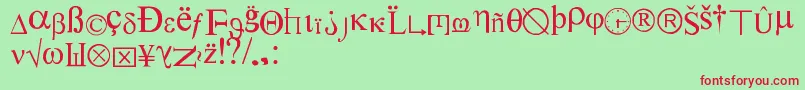 Symbolnerve Font – Red Fonts on Green Background