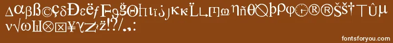 フォントSymbolnerve – 茶色の背景に白い文字