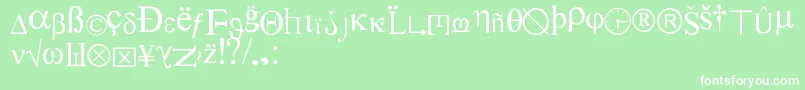 Symbolnerve Font – White Fonts on Green Background