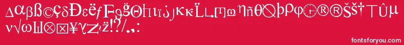 Czcionka Symbolnerve – białe czcionki na czerwonym tle