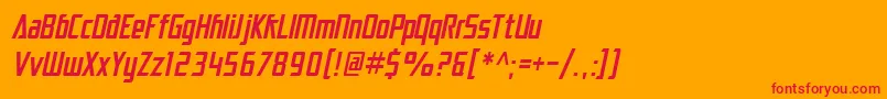 SfElectrotomeCondensedOblique Font – Red Fonts on Orange Background